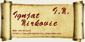 Ignjat Mirković vizit kartica